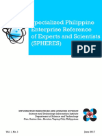 SPHERES: Specialized Philippine Enterprise Reference of Experts and Scientists