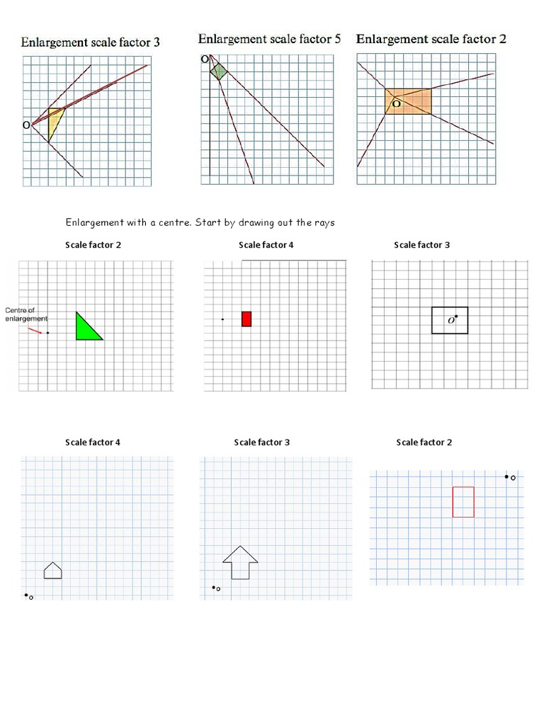 Enlargements Worksheet Guide | PDF | Teaching Methods & Materials
