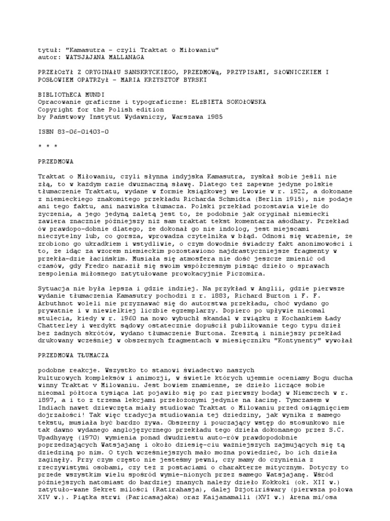 Kamasutra Czyli Traktat O Milowaniu Pdf