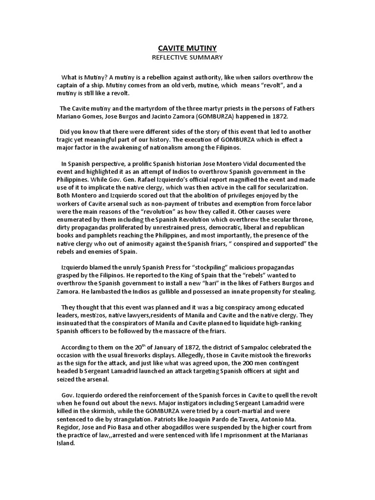 cavite-mutiny-reflective-summary-philippines-politics