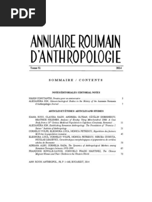 Annuaire Roumain Danthropologie 14 Polymerase Chain Reaction Dna Sequencing