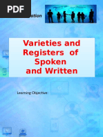 Purposive Communication: Varieties and Registers of Spoken and Written Language