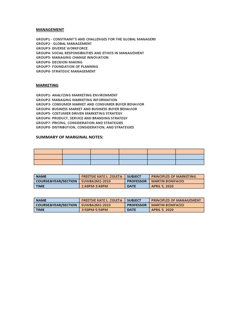Marginal Notes | PDF