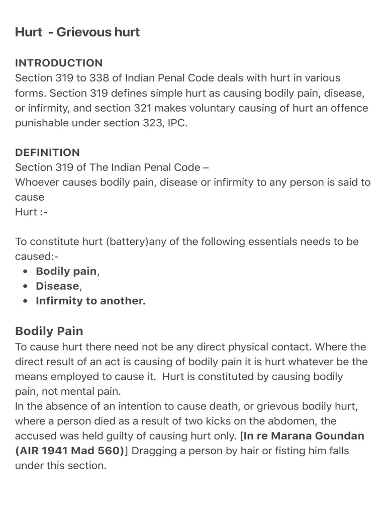 Hurt - Grievous Hurt | PDF | Fine (Penalty) | Public Law