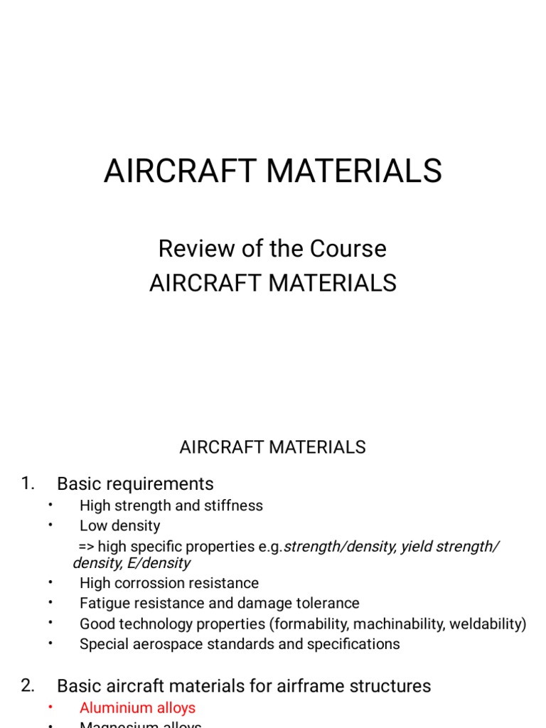 Aircraft Materials | PDF | Composite Material | Casting (Metalworking)