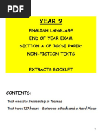 Year 9: English Language End of Year Exam Section A of Igcse Paper: Non-Fiction Texts