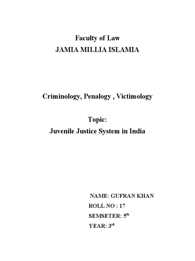 Juvenile Justice System in India Explained | PDF | Juvenile Delinquency ...