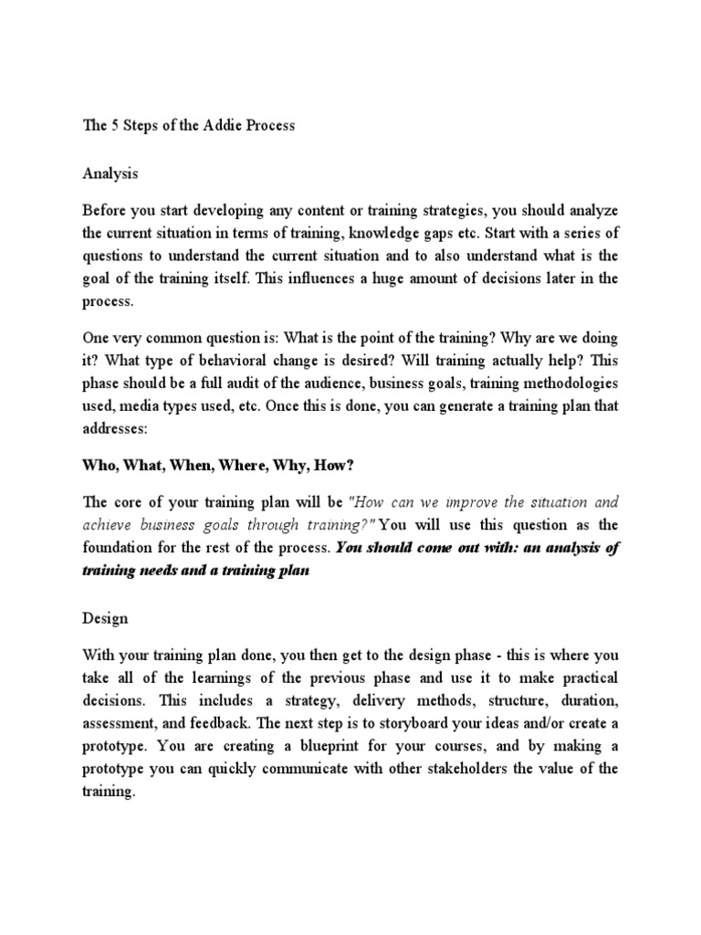 Understanding the ADDIE Training Model | PDF | Instructional Design ...