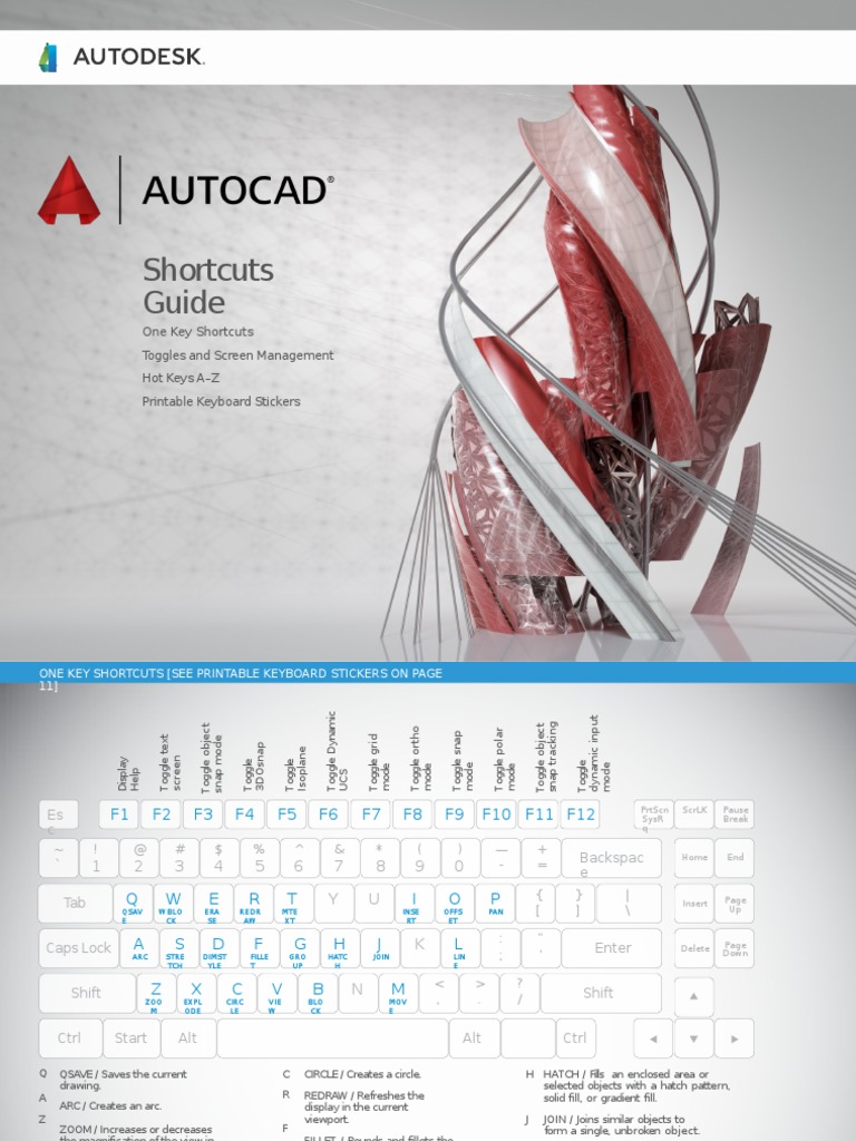 AutoCAD Shortcuts Guide | PDF | 3 D Computer Graphics | Rendering ...