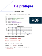 Méthodes Du Point Fixe: 1) Le Programme en MATLAB Du Fonction F (X)