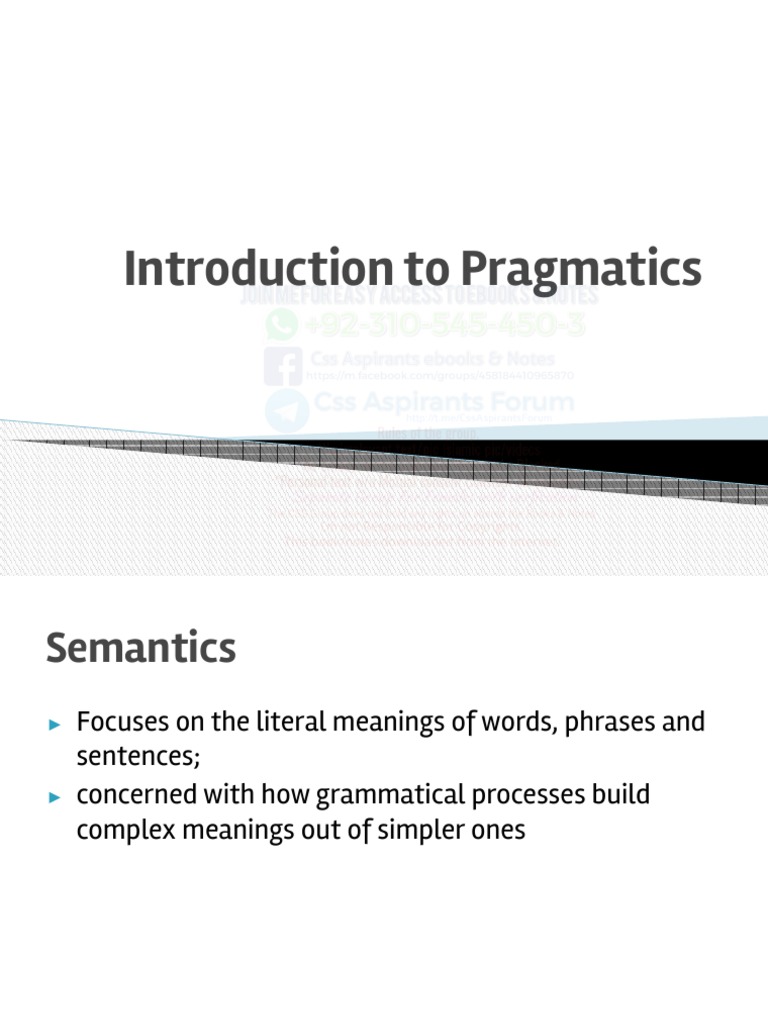 Understanding Pragmatics and Semantics | PDF | Language Mechanics ...