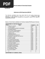 Admission To PHD Programme (2009-10) | PDF