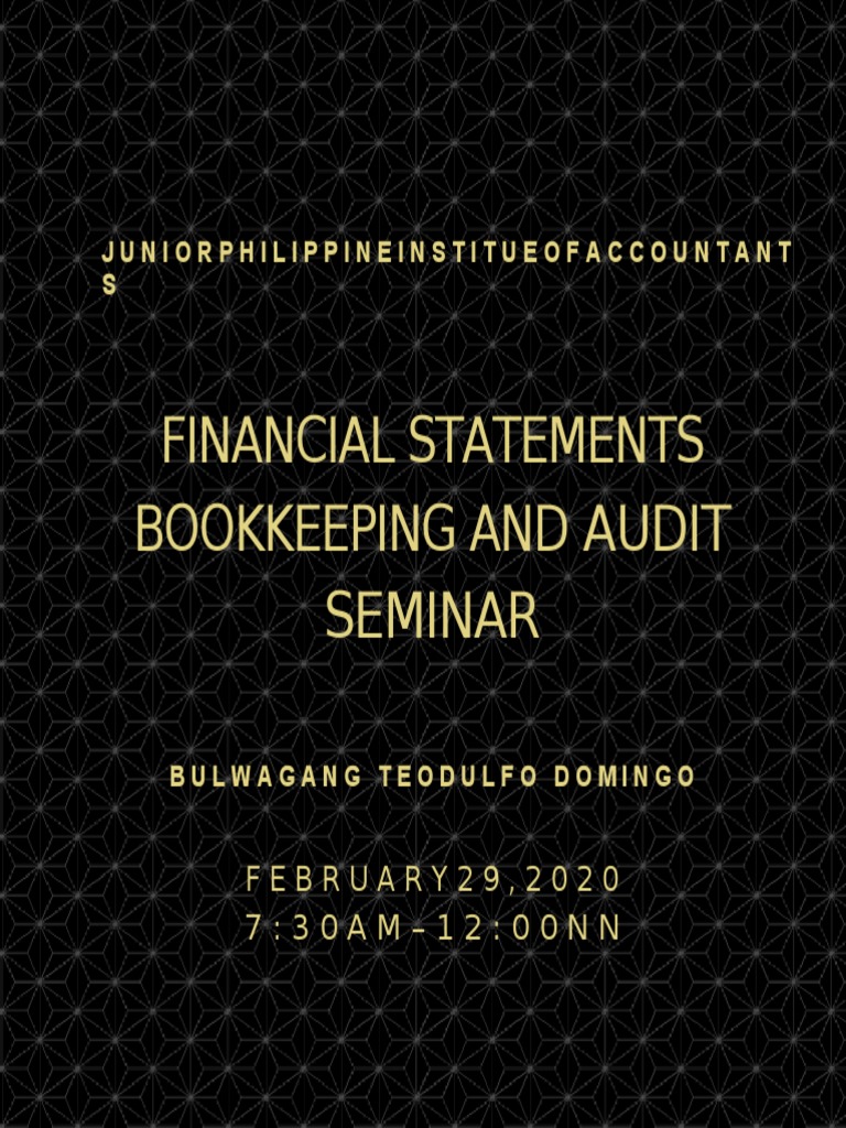 Financial Seminar on Bookkeeping & Audit | PDF