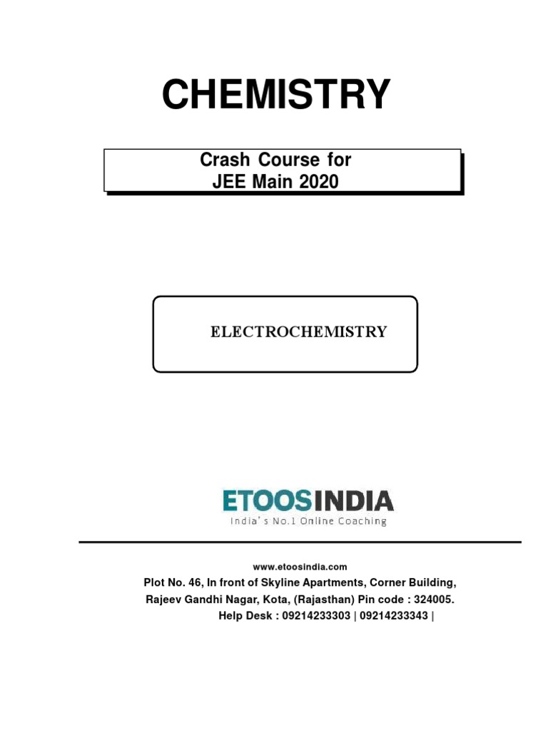 Electrochemistry Pdf Redox Electrochemistry