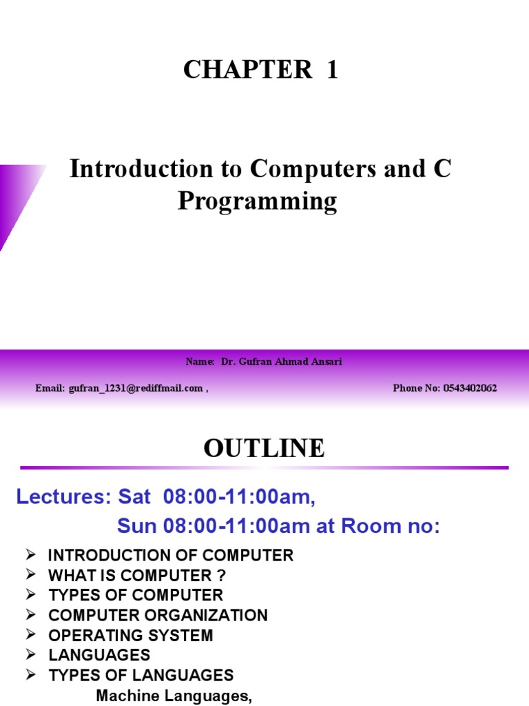 Intro to Computers & C Programming | PDF | Operating System | Computer ...
