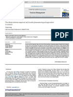 Tourism Management: The Debate Between Empirical and Broader Phenomenological Approaches To Research