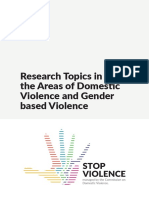 Research Topics in The Areas of Domestic Violence and Gender Based Violence