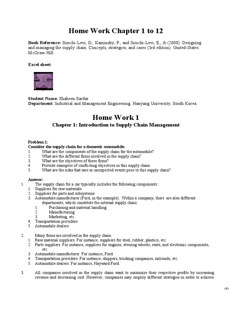 3 Supply Chain Management Homework | PDF | Inventory | Supply Chain