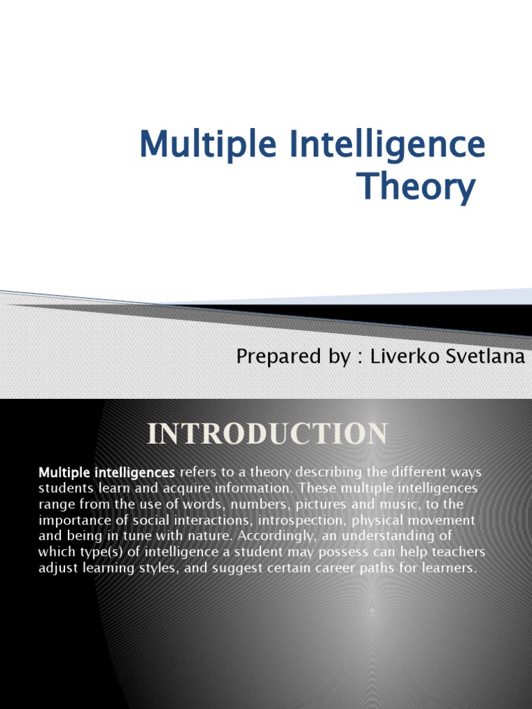 Educators' Guide to Multiple Intelligences | PDF | Intelligence | Human ...