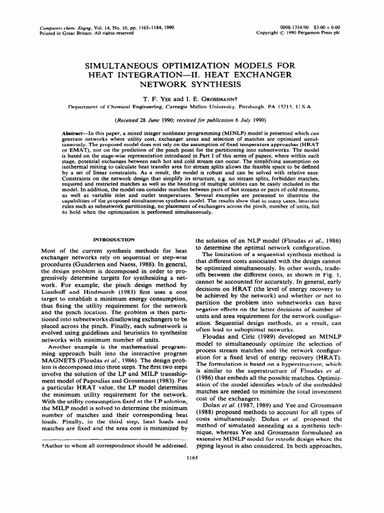 Simultaneous Optimization Models For Heat Integration-Ii. Heat ...