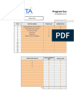 Program Evaluation & Review Technique (PERT) Sam: See Calculator On Next Tab