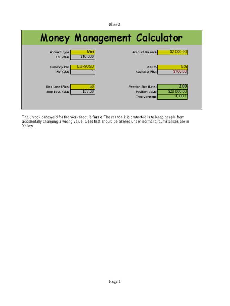 Money Management Calculator | PDF
