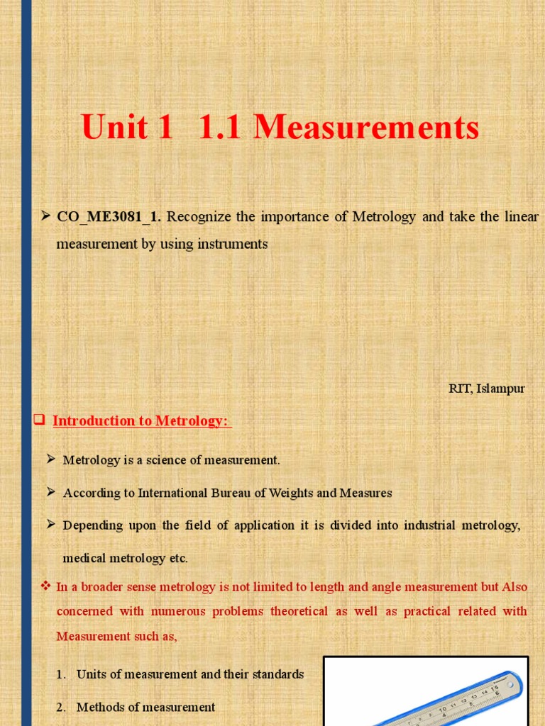 CH-1 - 1.1 Measurement | PDF | Accuracy And Precision | Metrology
