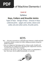 Design of Machine Elements-I: Keys, Cotters and Knuckle Joints