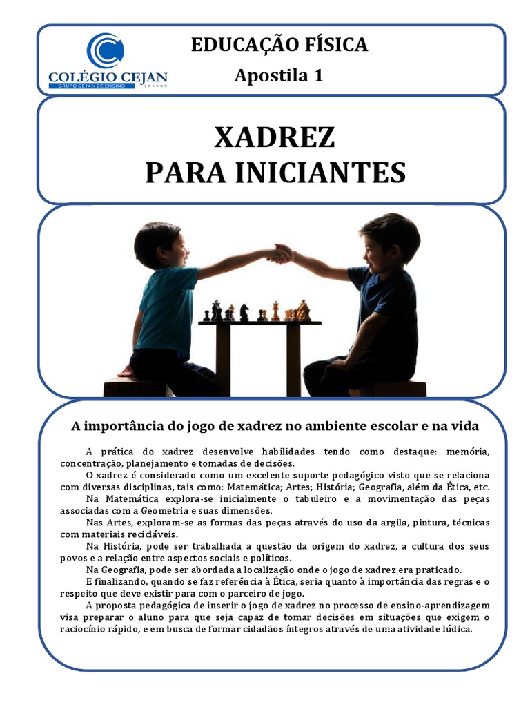 Apostila 1 Xadrez PDF, PDF, Xadrez