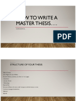 How To Write A Master Thesis