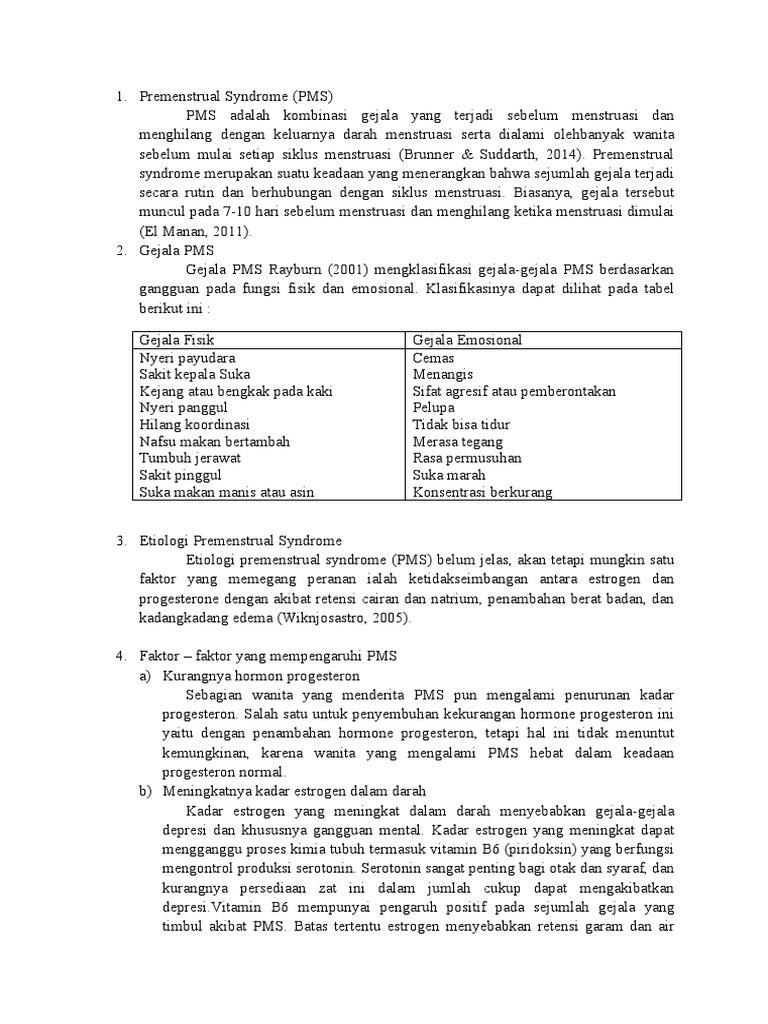 Ciri dan Proses PMS pada Wanita | PDF | Pengembangan Diri | Kesehatan ...