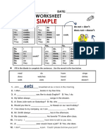 PRESENT SIMPLE, Hoja de Trabajo PDF