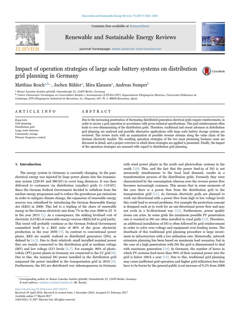 Impact of Operation Strategies of Large Scale Battery Systems On ...