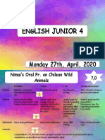 English Junior 4 Mon 27th April