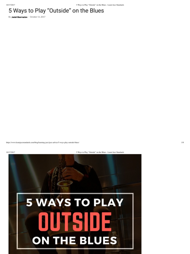 Outside Playing Techniques for Blues | PDF | Chord (Music) | Minor Scale