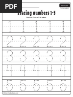 Number Tracing Worksheets 1-20