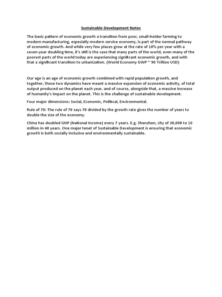 Sustainable Development | PDF | Finance & Money Management | Politics