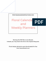 Free Floral Calendar Bouquet 2017 PDF