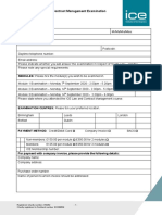 Civil Engineering Law and Contract Management Examination Application Form