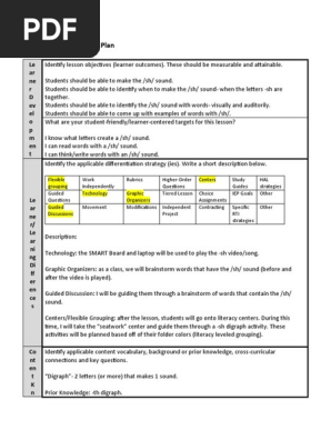 -sh digraph lesson plan