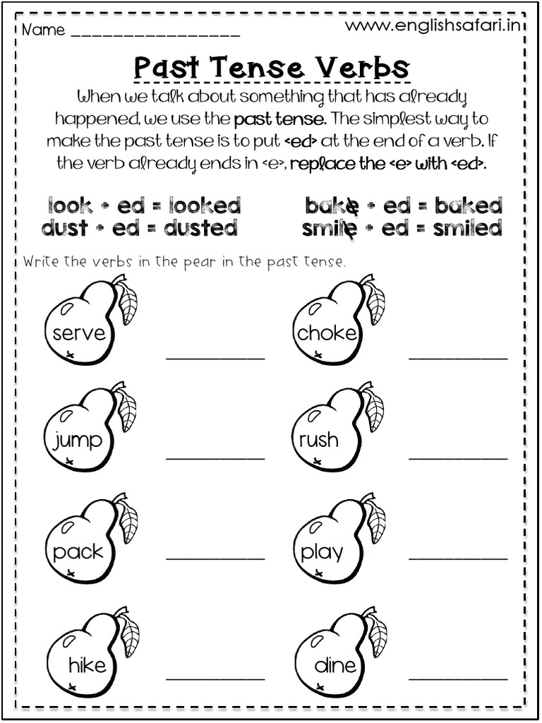 Past Tense Verbs Serve Choke PDF