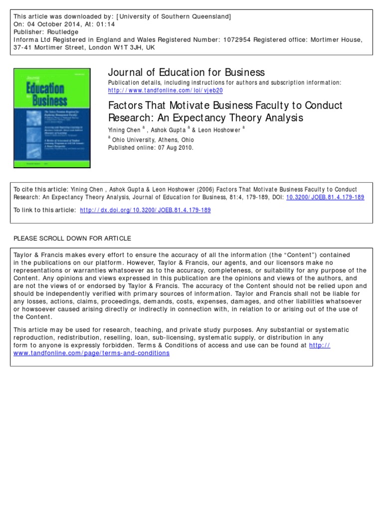 Factors That Motivate Business Faculty To Conduct Research - An ...