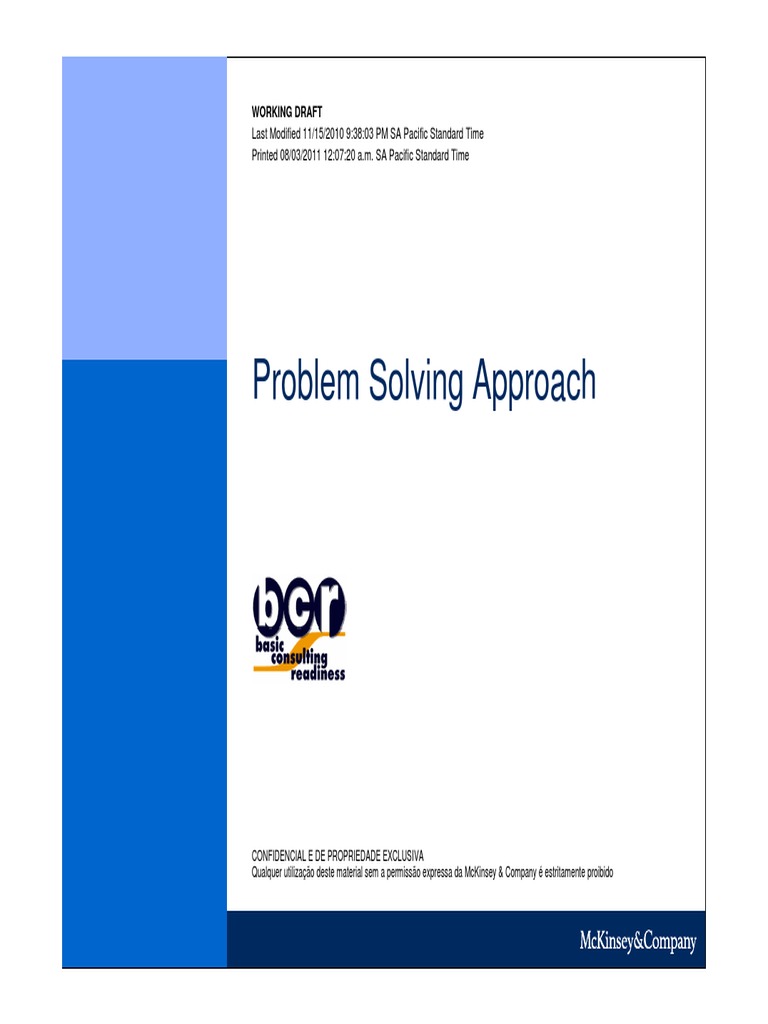 McKinsey Problem Solving Approach | PDF | Mc Kinsey & Company | Hypothesis