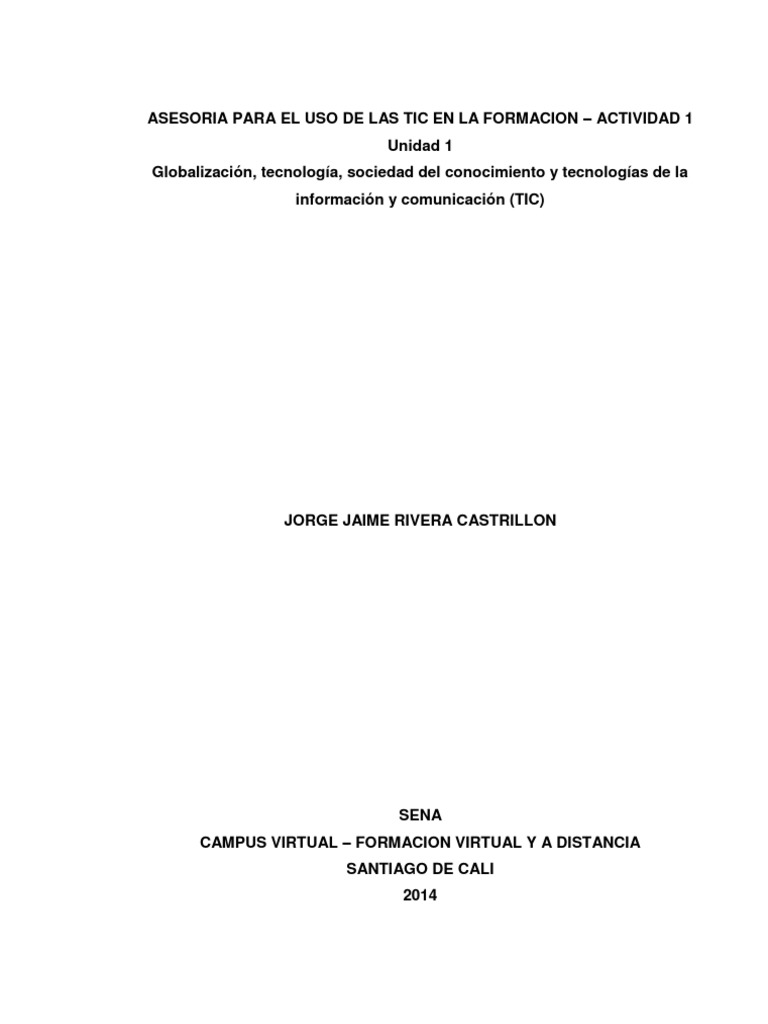 Asesoria para El Uso de Las TIC en La Formacion - Actividad 1 | PDF