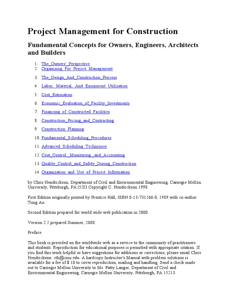 Project Management For Construction | PDF | Mortgage Loan | Loans