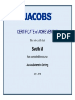 Defensive Driving - Certificate of Completion - Mswath PDF