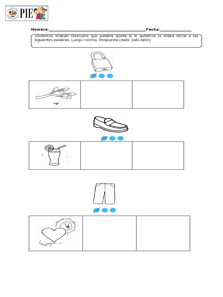 Actividades de Manipulación Silábica | PDF | Artes del Lenguaje y ...