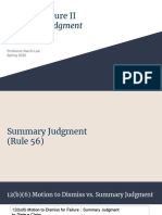 Civil Procedure II: Summary Judgment