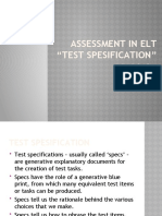 Assessment in Elt "Test Spesification": Kurnia Sandi 170388203035