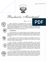 RM 239 SALUD SOBRE LINEAMIENTOS PARA LA VIGILANCIA, PREVENCION Y CONTROL DE LA SALUD DE LOS TRABAJADORES CON RIESGO DE EXPOSICION A COVID 19